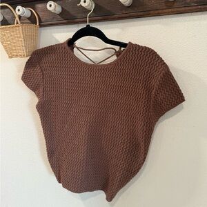 Brown Knit Women's Top